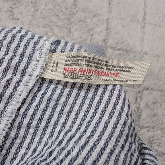 Free People Shorts Womens S Blue Stripe Cloud Nine Boxers Searsucker Lounge - Picture 6 of 8